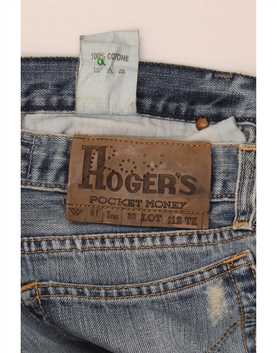 Blugi slim pentru bărbați Roy Rogers Distressed W31 L34 Bumbac albastru