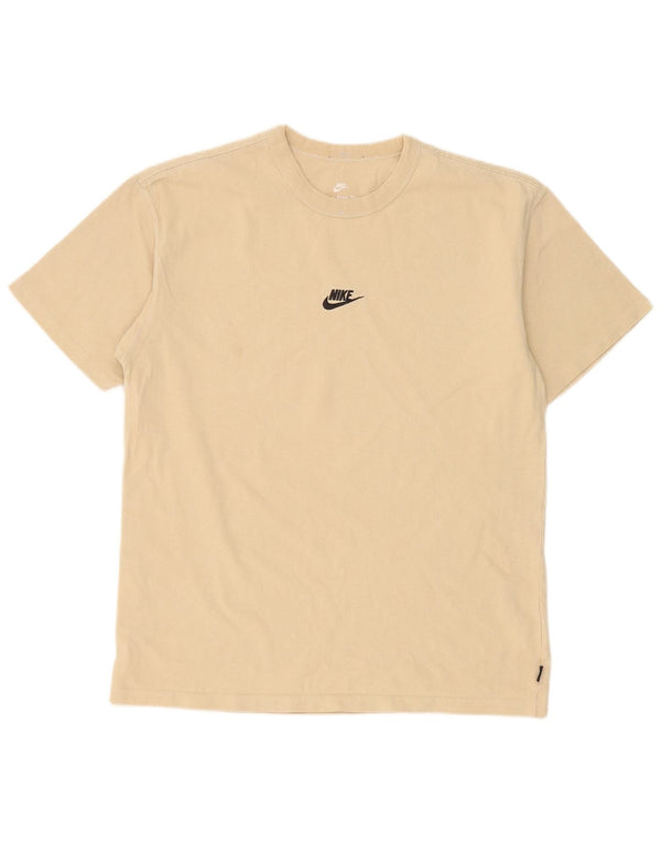 Tricou Nike pentru bărbați, cu croiala lejeră, top mediu, bej, bumbac