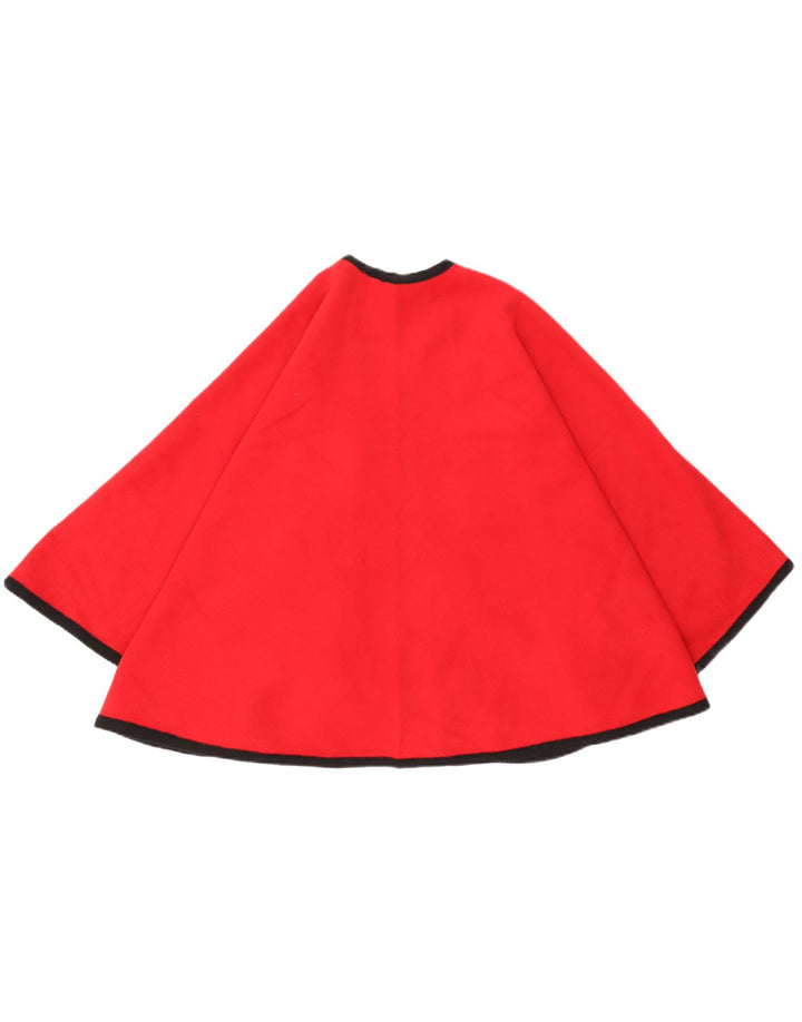 Poncho deschis pentru femei vintage cu mâneci 3/4 UK 16 mare roșu