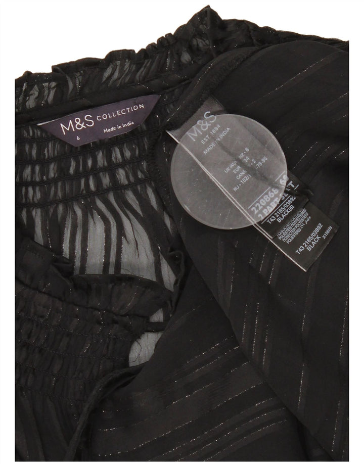 Top cu mânecă lungă supradimensionată pentru femei Marks & Spencer, UK 6 XS, negru