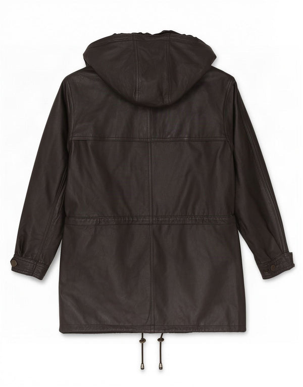 Palton de piele supradimensionat pentru femei Jones New York UK 10 Mic Negru