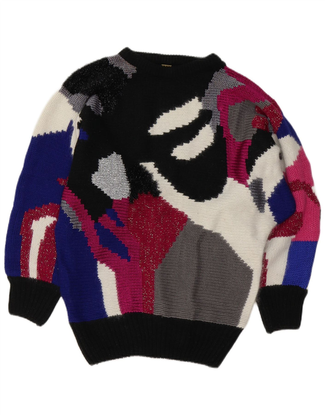 Pulover pentru femei VINTAGE cu gât de barcă UK 8/10 Mic Multicolor