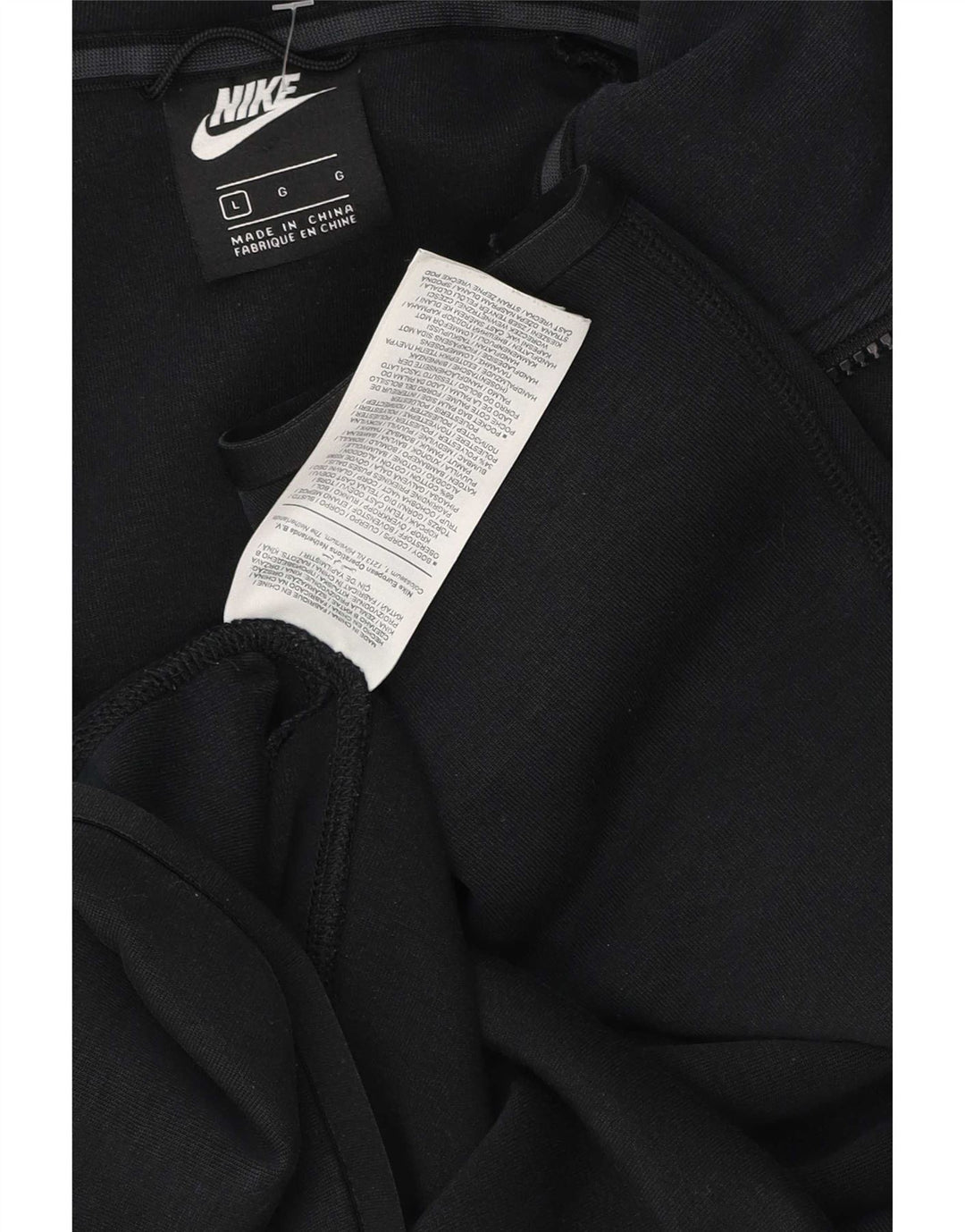 Pulover Nike pentru bărbați, cu fermoar, bumbac mare, negru