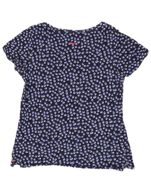 Joules Womens T-Shirt Top UK 12 Medium Navy Blue Spotted Cotton