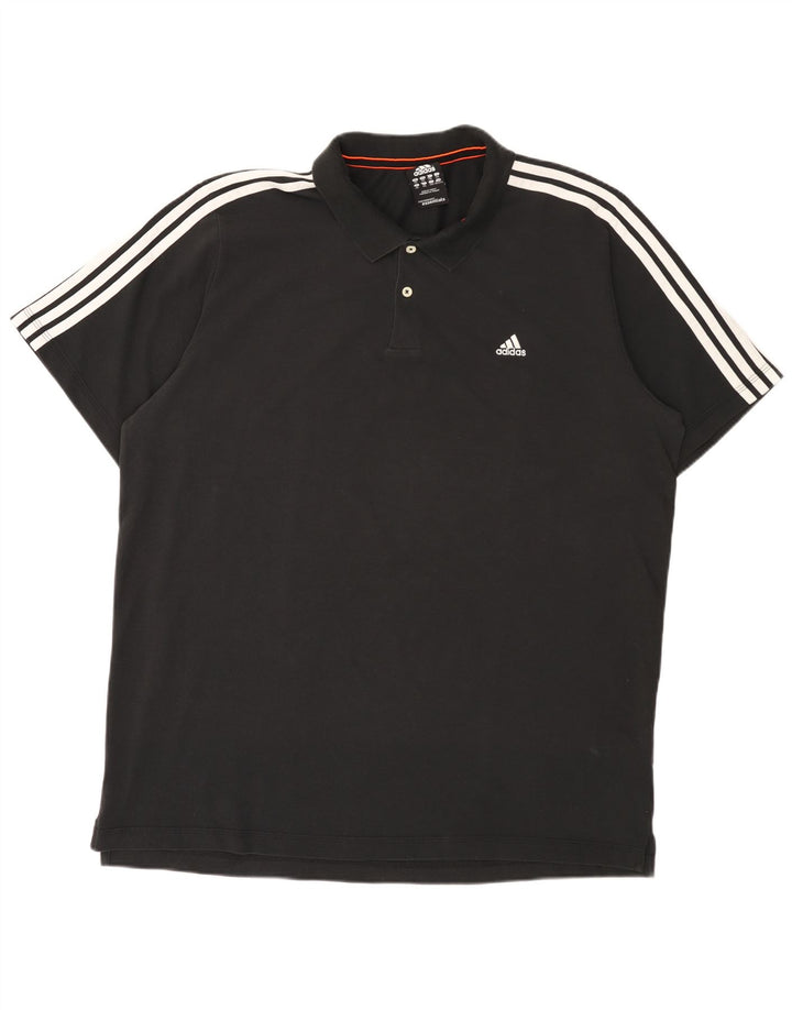Tricou polo ADIDAS Climalite 2XL bumbac negru