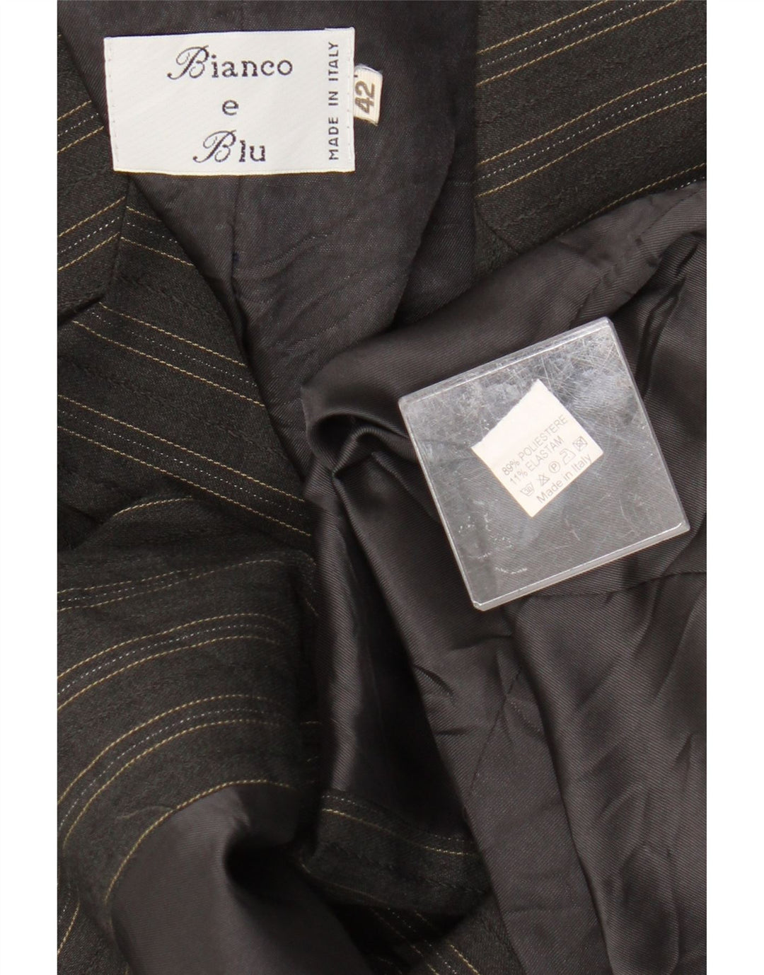 Blazer pentru femei Bianco e Blu, cu 2 nasturi, IT 42 Gri mediu cu dungi