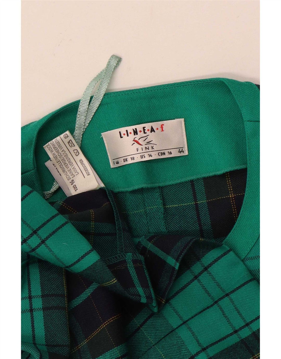 Jachetă Blazer pentru femei Fink UK 18 XL Lână virgină cu carouri verde