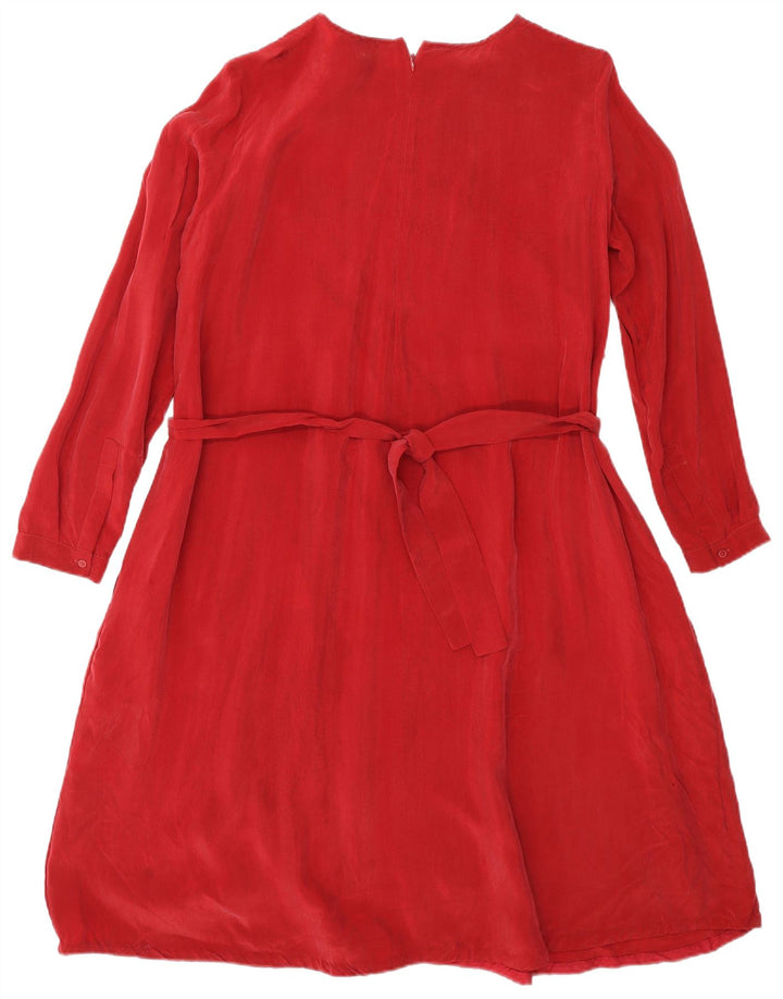 Cos Rochie de bază cu mânecă lungă pentru femei, cu strângere largi, EU 36, roșu mic, Cupro
