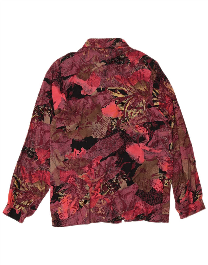 Set fuste vintage pentru femei 2 piese UK 12 Medium W27 Burgundy Floral Retro