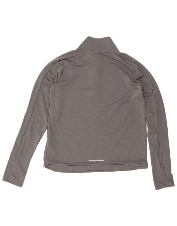 Top de trening Nike Dri Fit Zip Neck Pullover UK 12 Gri mediu