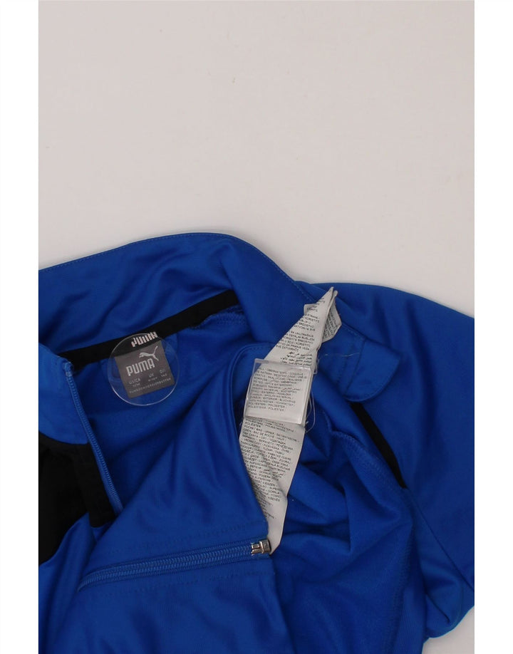 PUMA Boys Tracksuit Top Jacket 9-10 Years Blue Colourblock Polyester Vintage Puma and Second-Hand Puma from Messina Hembry 
