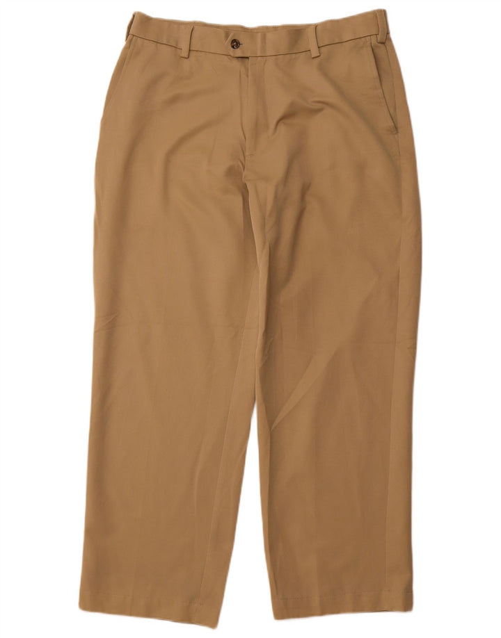 Pantaloni drepți pentru bărbați IZOD L34 L30 poliester bej