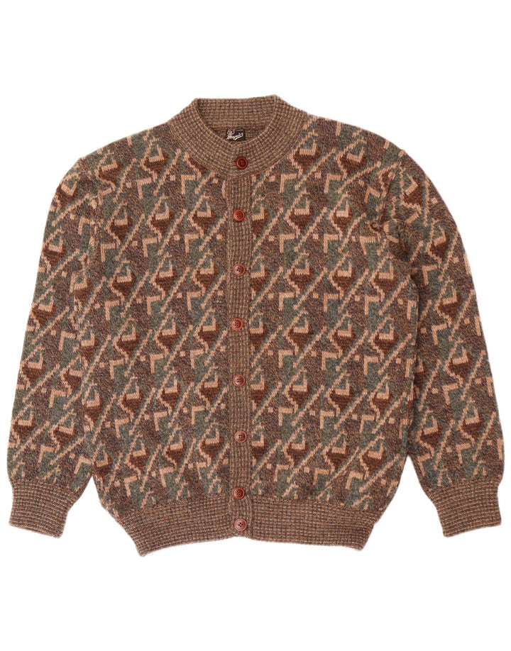 Cardigan pentru bărbați Mapier Pulover mare maro geometric