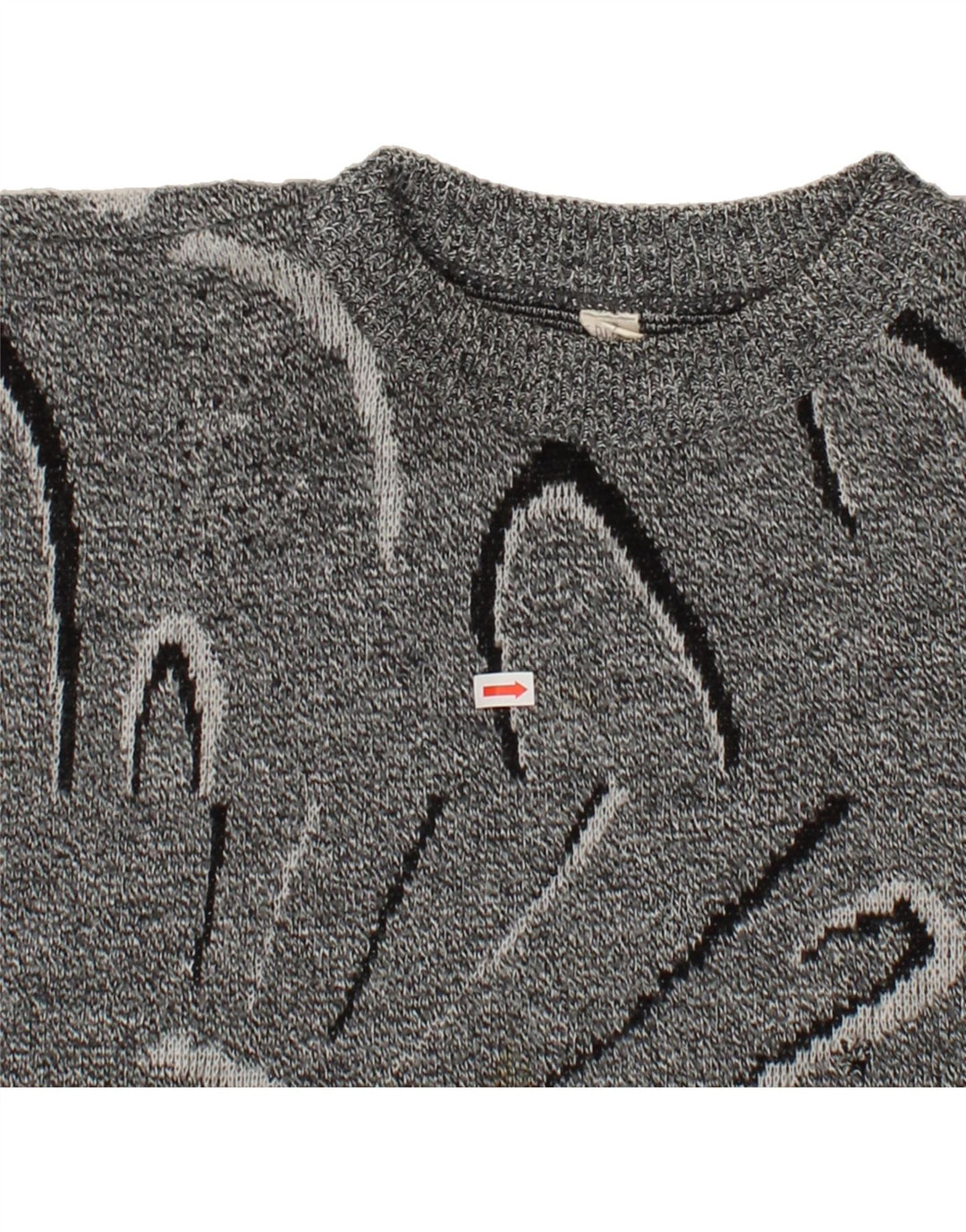 VINTAGE Womens Crew Neck Jumper Sweater EU 48 2XL Grey Polyester Vintage Vintage and Second-Hand Vintage from Messina Hembry 