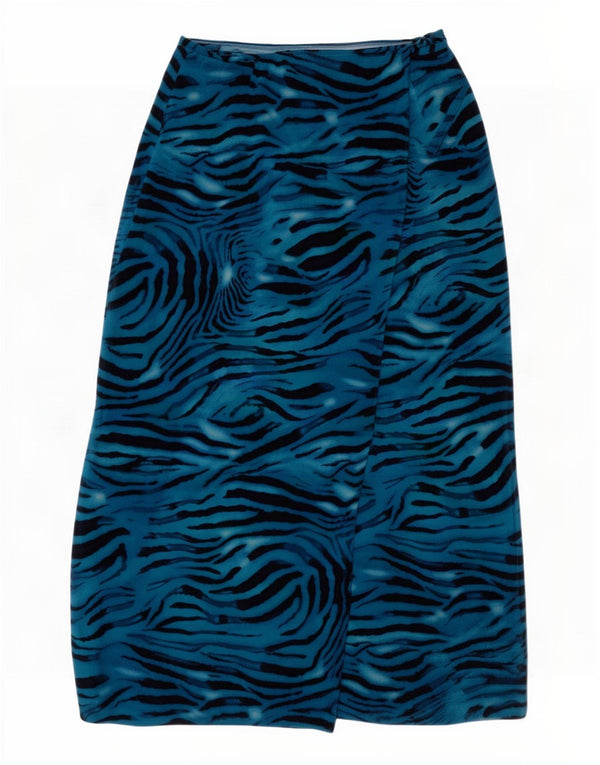 Fusta Wrap pentru femei Laurel EU 40 Medium W30 Blue Animal Print Rayon