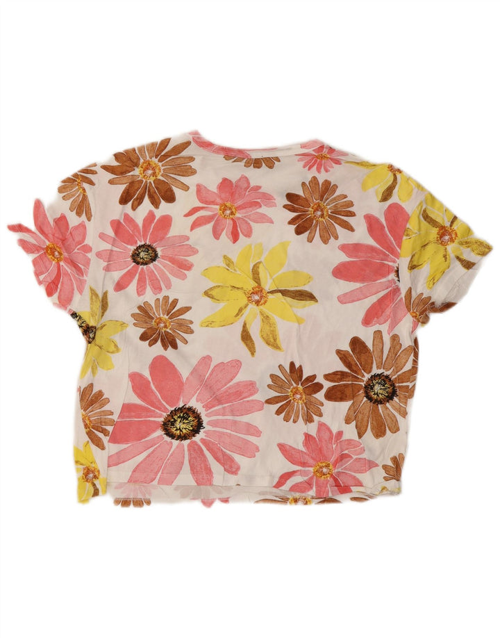 Tricou grafic supradimensionat ZARA pentru femei Top UK 10 Mic Multicolor Floral