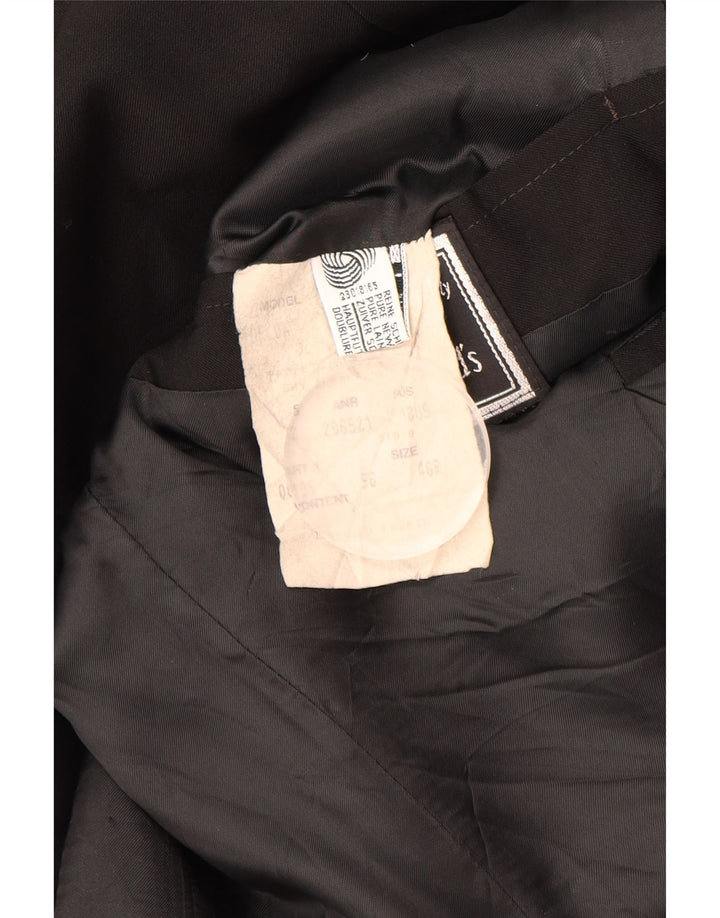 Blazer pentru bărbați HUGO BOSS cu 2 nasturi EU 56 3XL Lână neagră neagră