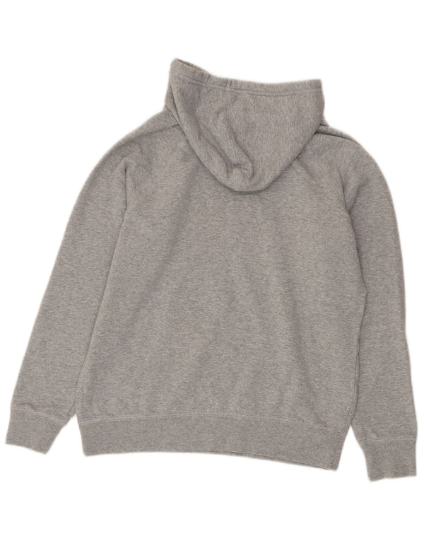 Reebok Womens Graphic Hoodie Jumper UK 14 Medium Grey Flecked Cotton
