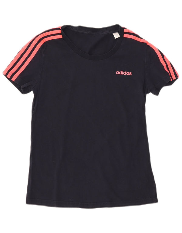 ADIDAS Tricou Femei Top UK 12 Medium Bleumarin Bumbac