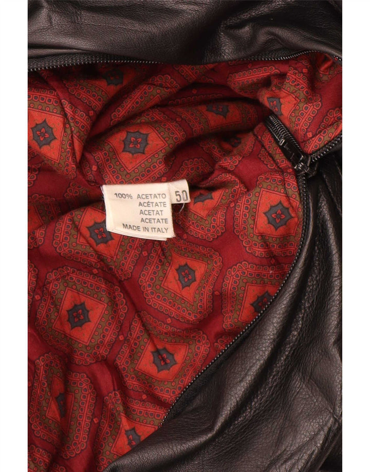 Jachetă de piele vintage pentru bărbați IT 50 Large Black