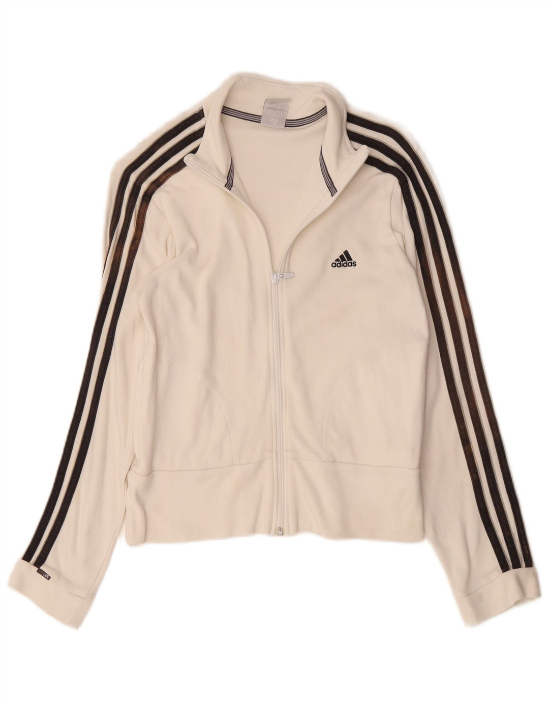 Jachetă de trening pentru femei Adidas UK 12, bumbac alb mediu