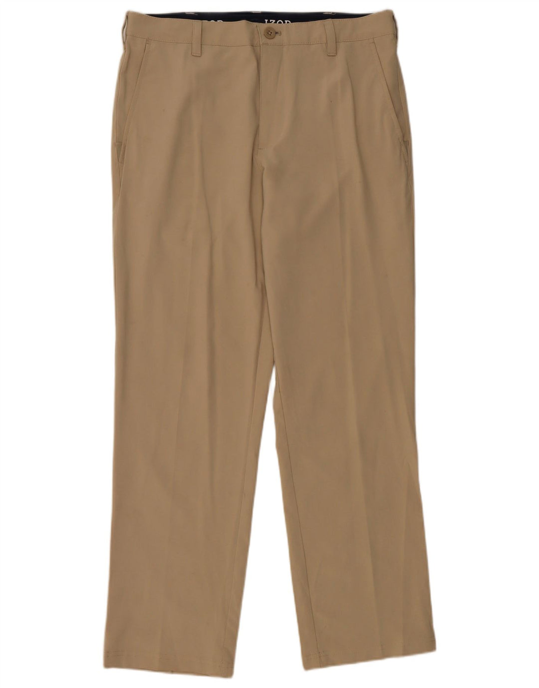 Pantaloni chino drepti pentru femei Izod L32 L30 poliester bej