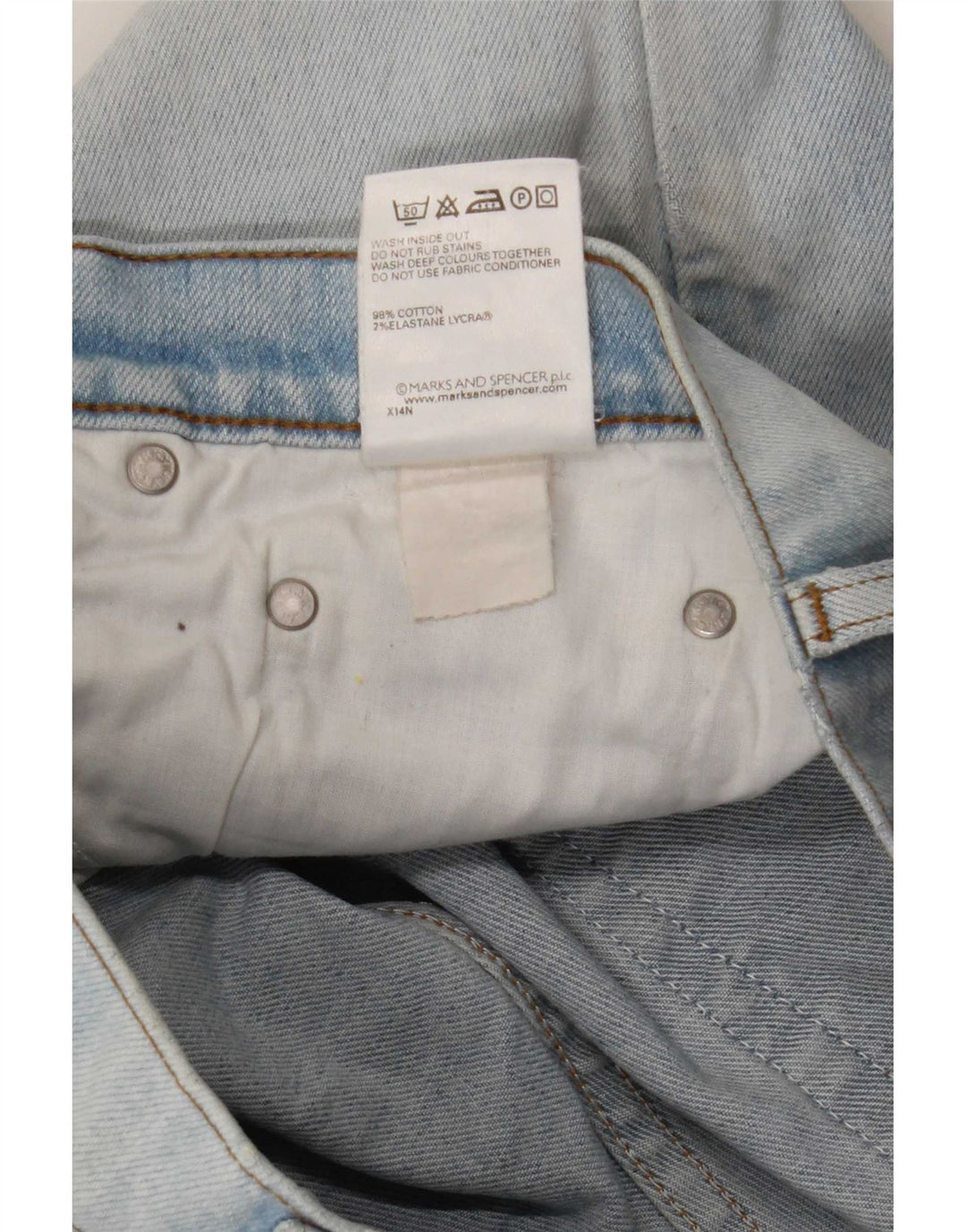 Blugi pentru femei Marks & Spencer cu picioare largi W34 L29 Bumbac albastru