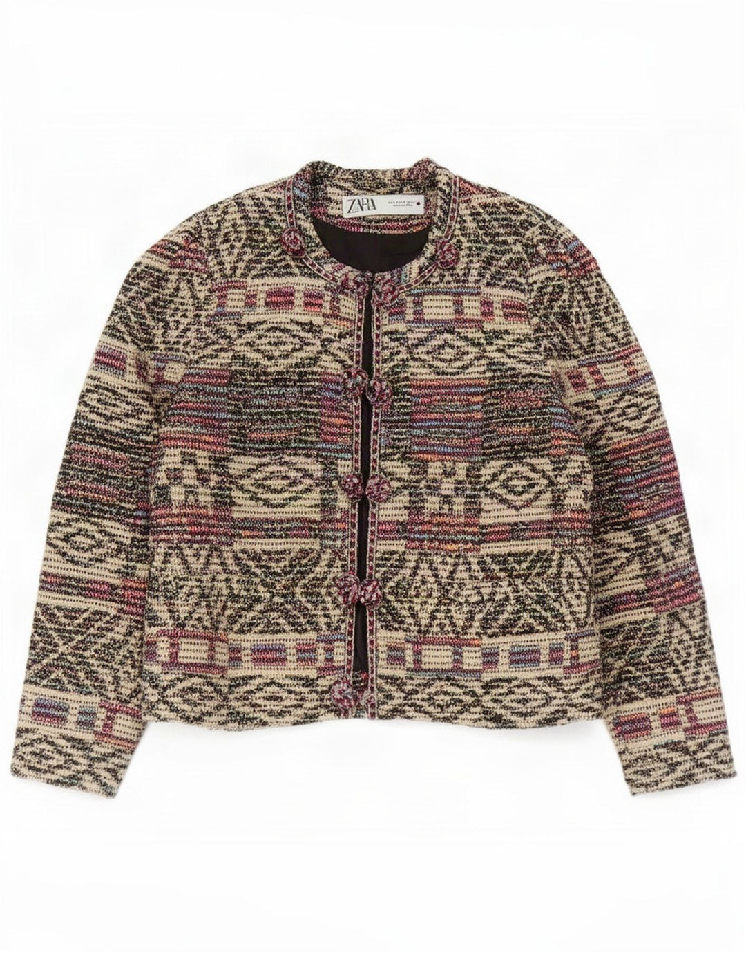 Blazer supradimensionat pentru femei Zara UK 10 Mic Multicolor Geometric