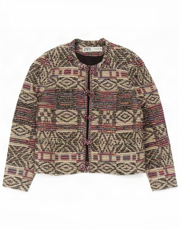 Blazer supradimensionat pentru femei Zara UK 10 Mic Multicolor Geometric