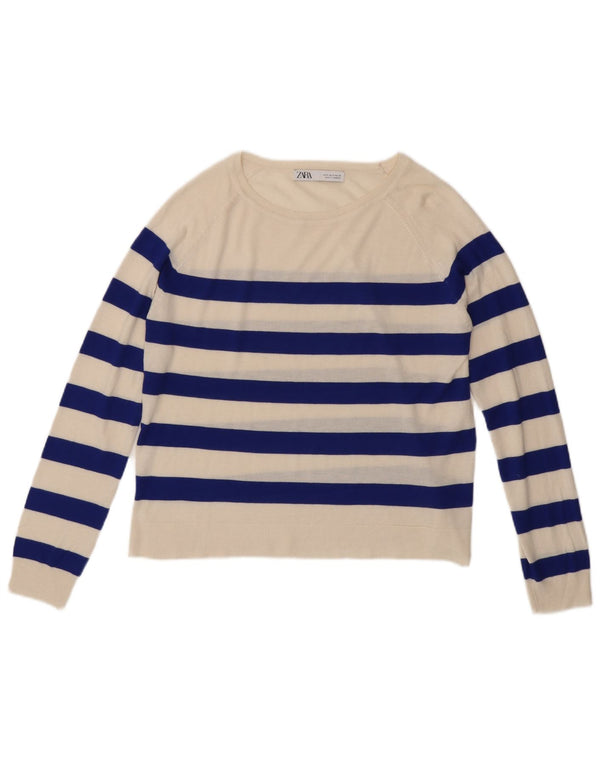 Top bolero pentru femei Zara UK 10 mic cu dungi albe