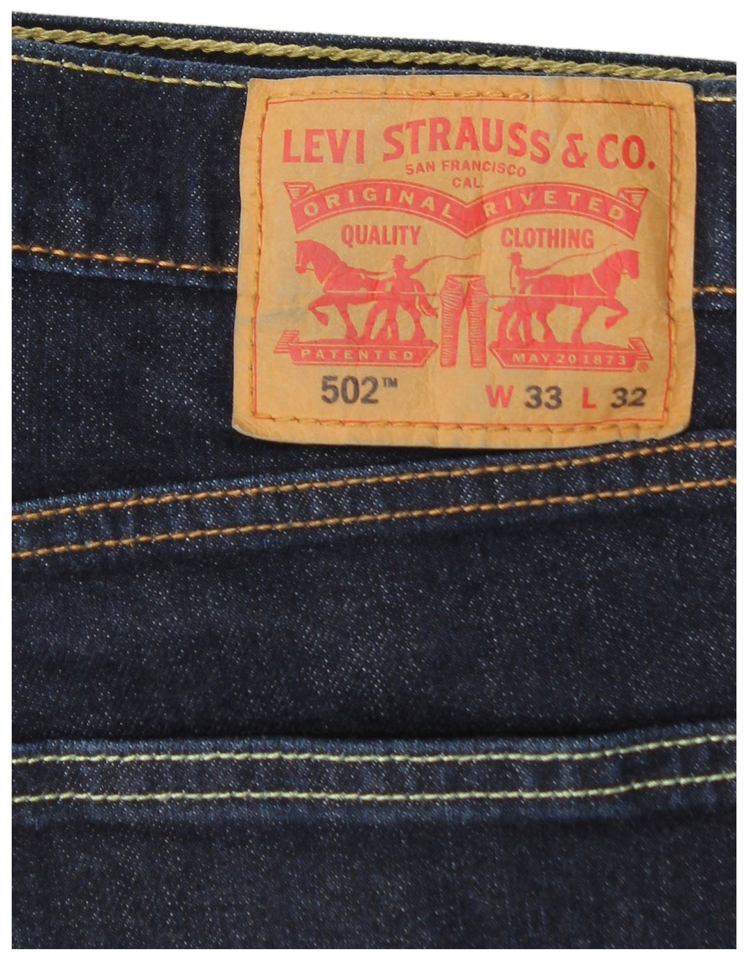 Blugi conici pentru bărbați Levi's 502 W33 L32 bumbac bleumarin