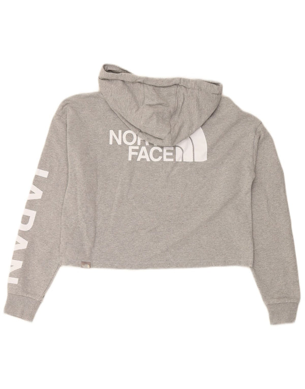 The NORTH FACE Jumper crop cu glugă pentru femei UK 14, bumbac gri mediu