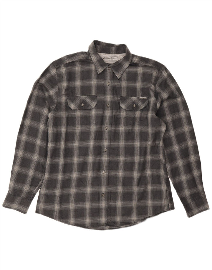 Cămașă de flanel pentru bărbați Eddie Bauer, poliester cu carouri mari bleumarin
