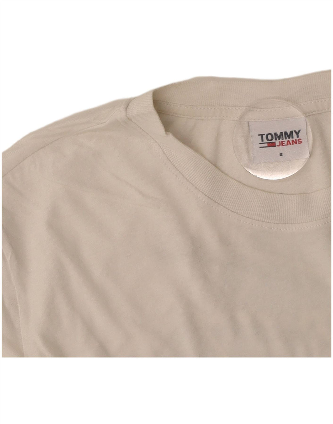 TOMMY HILFIGER Tricou cu grafic crop pentru femei Top UK 10 Small White