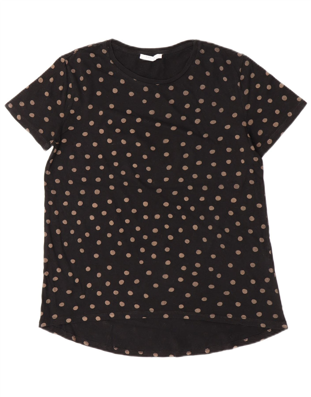 Top tricou pentru femei Zara UK 10 mic, negru, buline