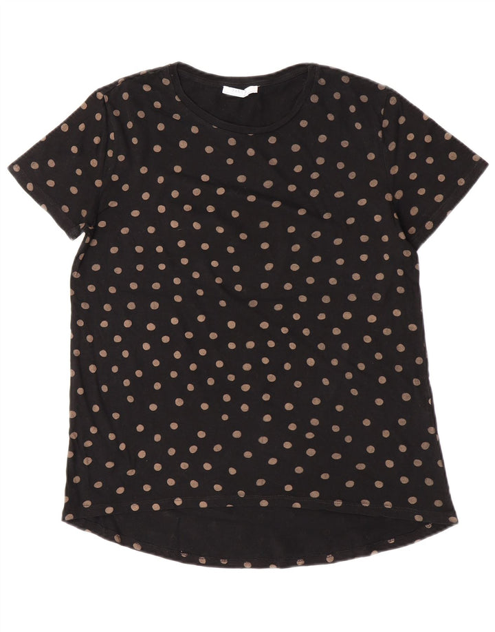 Top tricou pentru femei Zara UK 10 mic, negru, buline