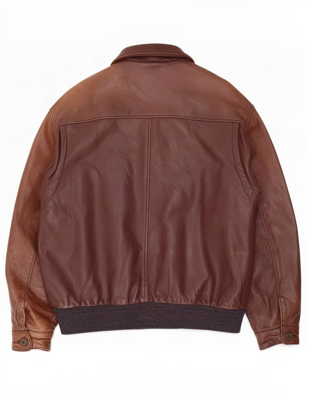 Jachetă de piele vintage pentru bărbați UK 40, mare, maro, bloc de culoare