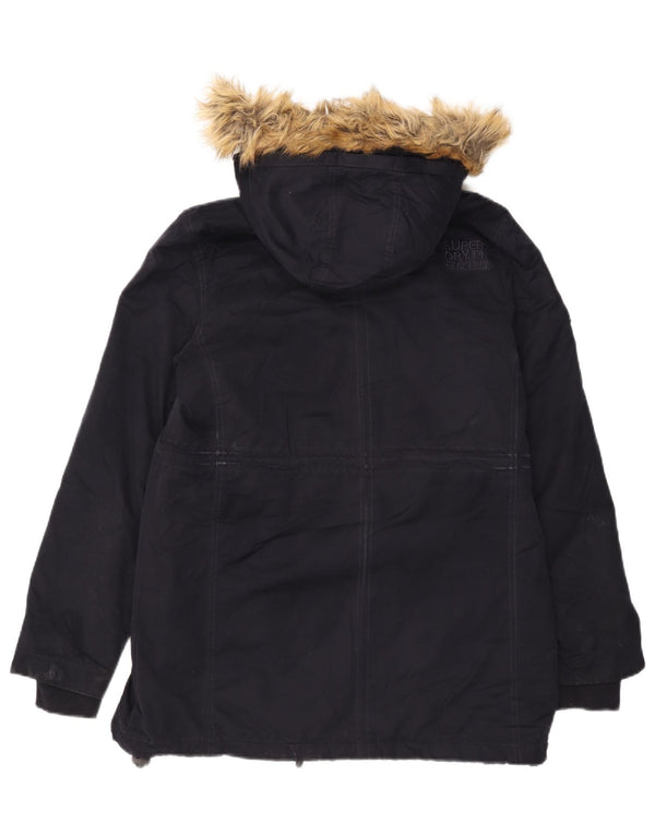 Jachetă parka Sherpa cu glugă Superdry pentru femei UK 18 XL bleumarin poliester