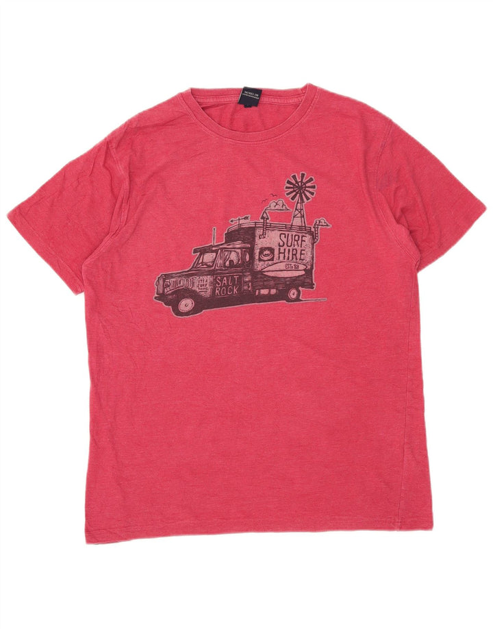 Tricou grafic Saltrock pentru bărbați Top mic bumbac roșu