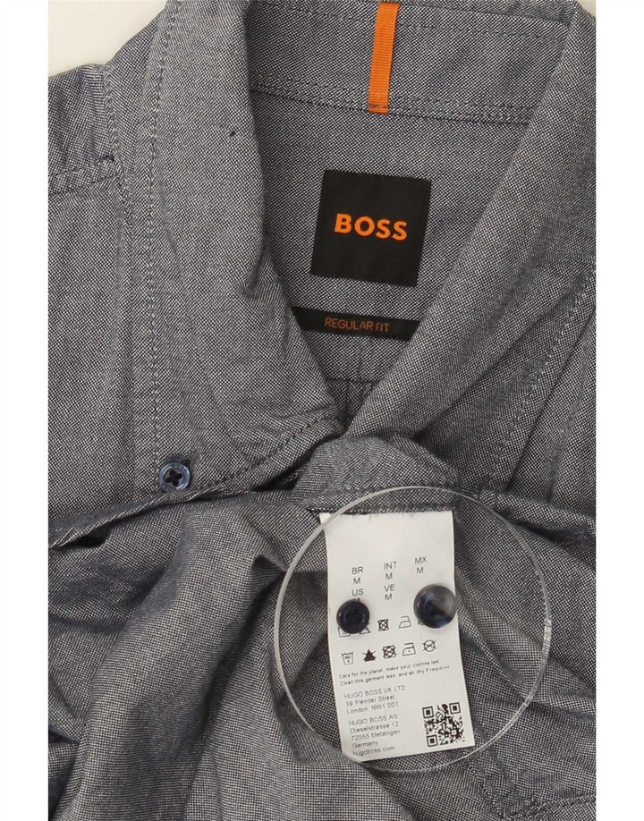 Cămașă pentru bărbați Hugo Boss Regular Fit, bumbac albastru mediu