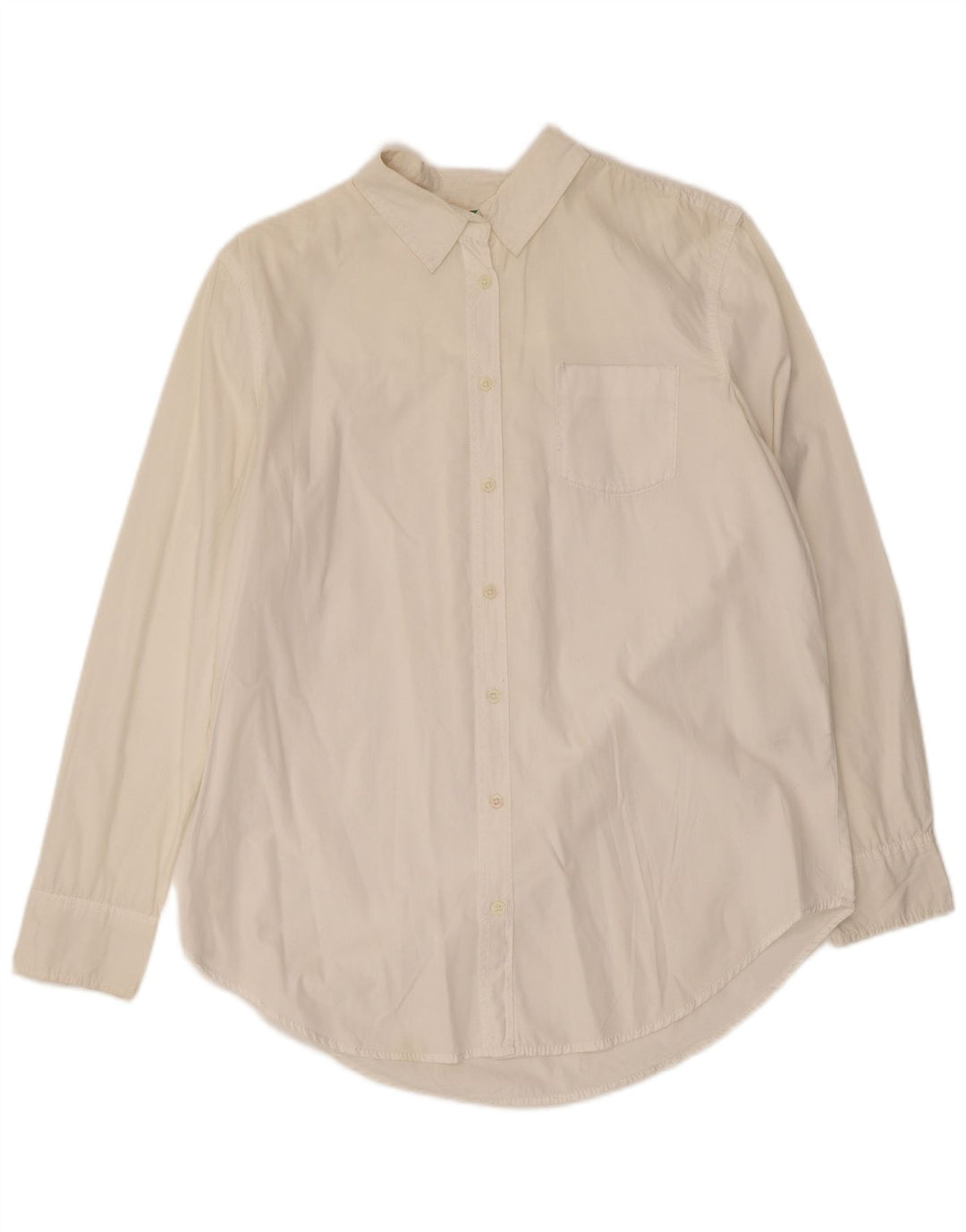 Cămașă supradimensionată pentru femei BENETTON UK 6 XS Bumbac alb