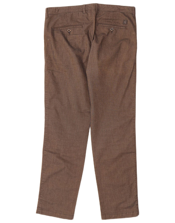 Pantaloni chino Hugo Boss pentru bărbați, cu tăiere obișnuită, IT 48 Medium W32 L30, maro, bumbac