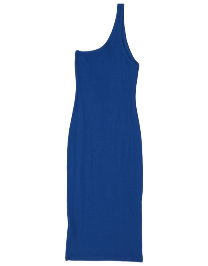 Rochie Zara femeie cu un umăr UK 12, bumbac albastru mediu