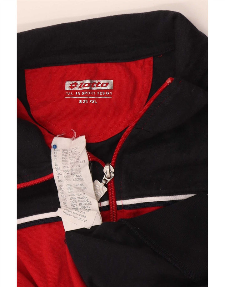 Jachetă de trening pentru bărbați Lotto, bumbac color bloc 2XL, roșu