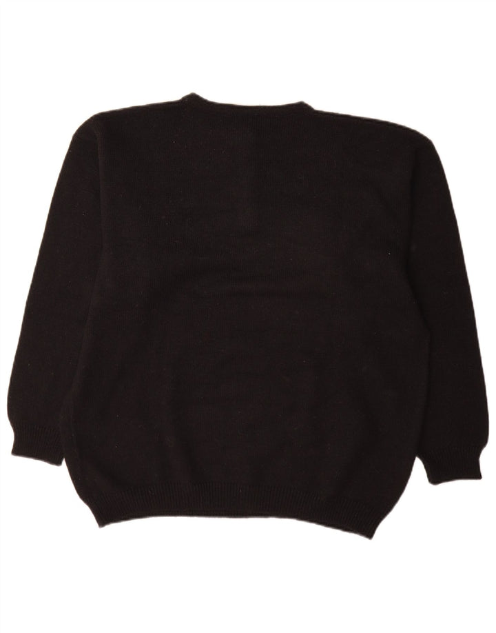 Pulover Baldini pentru femei cu gât cu nasturi, UK 16, mare, negru Argyle/Diamond