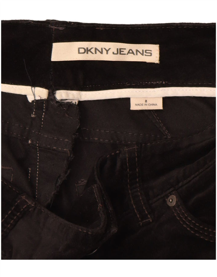 DKNY Pantaloni casual din catifea drepte pentru femei US 8 Medium W30 L33 Negru