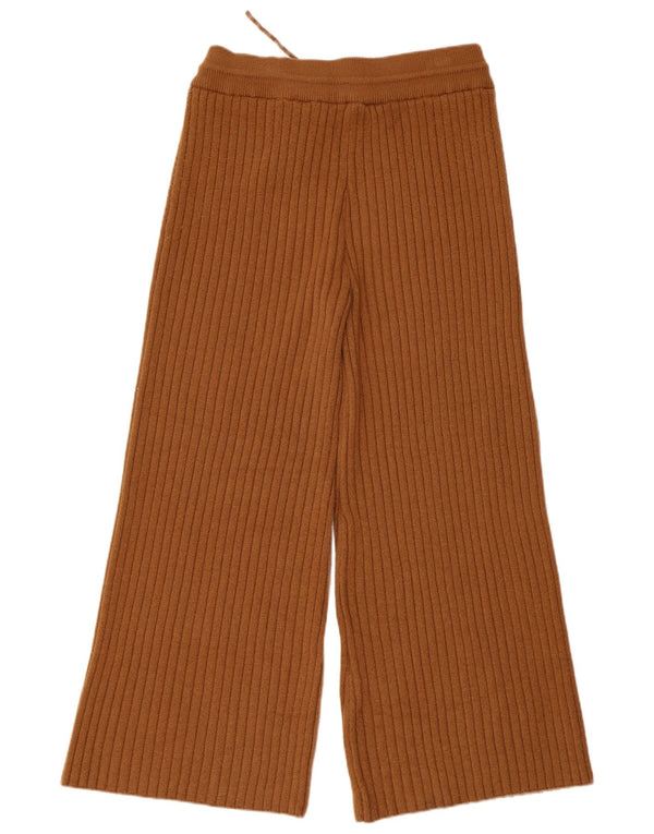 Pantaloni de trening tricot pentru femei Zara UK 16, maro, acrilic
