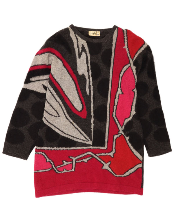 Pulover vintage pentru femei cu gât de barcă, UK 16, mare, negru
