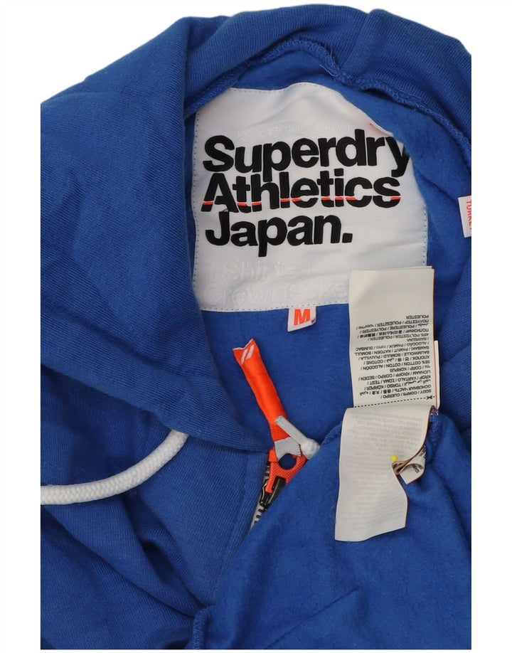 Pulover Superdry pentru bărbați, cu fermoar, bumbac albastru mediu