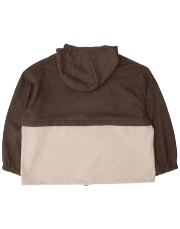 Pulover pentru damă Zara, supradimensionat, cu gât, cu fermoar, cu glugă, UK 18 XL, kaki